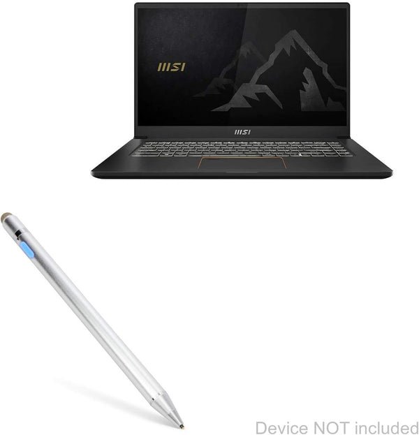BoxWave Stylus Pen Compatible with MSI Summit E14 - AccuPoint Active Stylus with Ultra Fine Tip - Metallic Silver