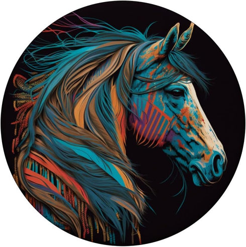 Horse Head Hippi Feathers Mane Design for Girls, Horse PopSockets Standard PopGrip