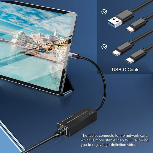USB 3.0 to Gigabit Ethernet NIC Network Adapter, 10/100/1000Mbps Type-C to RJ45 LAN Card