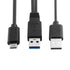 xiwai Type-C USB-C to USB 3.0 Male & USB 2.0 Dual Power Data Y Cable for Laptop & Hard Disk