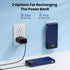 Portable Charger for iPhone, Built-in Cables and Wall Plug, 13800mAh Fast Charging USB C Power Bank, Blue