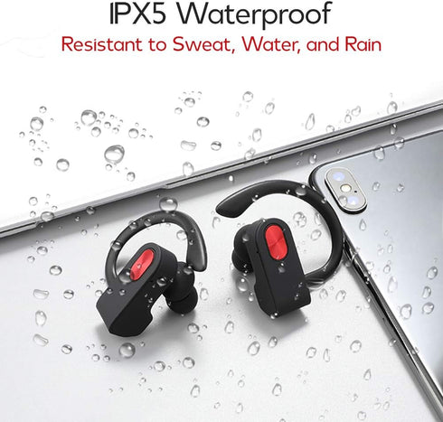 Wireless Earbuds, TWS Bluetooth 5.0 Stereo Headphones with Microphone and Charging Case, Sweatproof Sports Earbuds