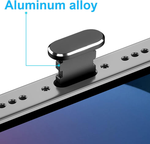 iPhone Dust Plug Compatible with iPhone and AirPods, Lightning Port Protector Anti Dust Cover with Speaker Cover (Black)