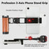Amykite 1/4 Foldable Smartphone Grip Mount with Wrist Strap, Compatible with Standard Screw Selfie Stick for Tripod