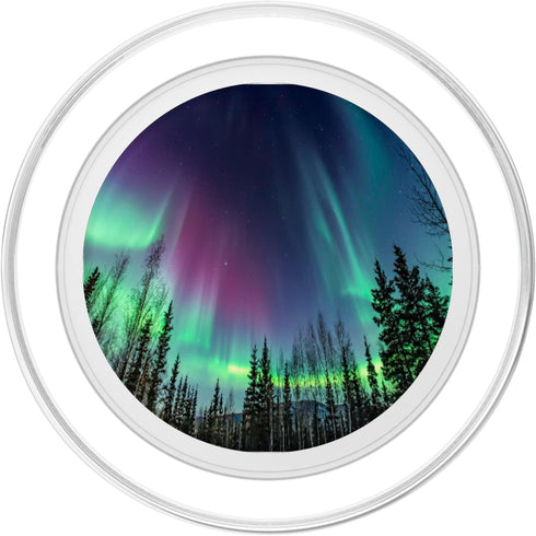 Northern Lights Aurora Borealis Green Purple PopSockets PopGrip for MagSafe