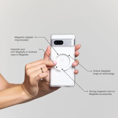 Aura PopSockets Phone Grip with MagSafe Compatibility, Includes Adapter Ring, Wireless Charging Compatible Phone Holder.