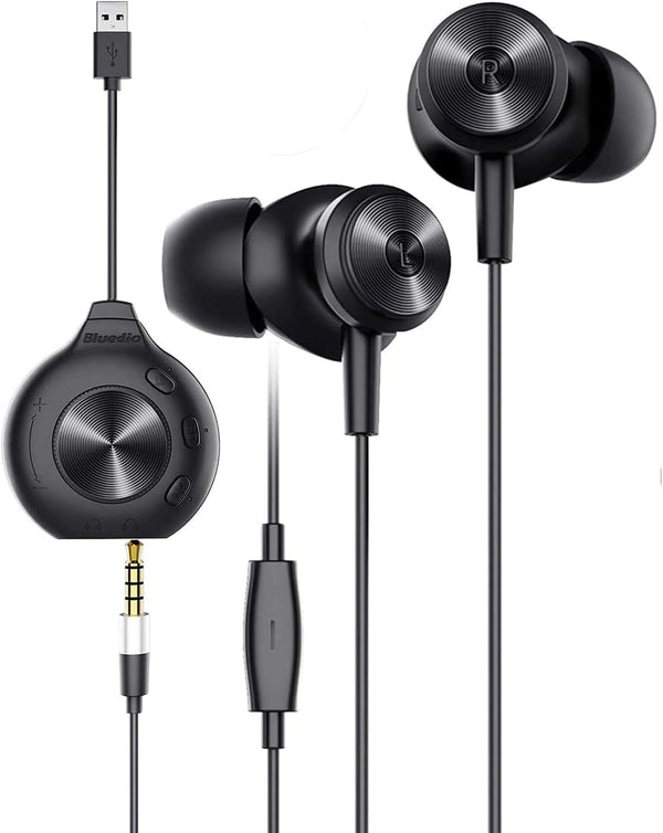 Bluedio Li Pro Wired Earphones: In-Ear Headphones with Microphone, Volume Control & 7.1 Channel Sound for PC & 3.5mm
