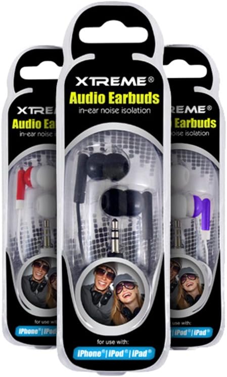 Xtreme Noise Isolation Earbuds, In Ear Audio, Color May Vary