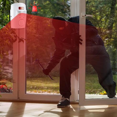 Mengshen 2 H88 Infrared Motion Sensor Alarm - Burglar Alarm with Remote Controls, Suitable for Home/Garages/Shops