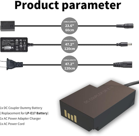F1TP ACK-E18 AC Power Supply Adapter, DR-E18 DC Coupler Kit for Canon EOS Rebel Cameras
