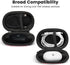 Hard EVA Earbud Case, Small Zipper Pouch for Wired Earphones, Compatible with Oval Wireless Earbuds (Pink)