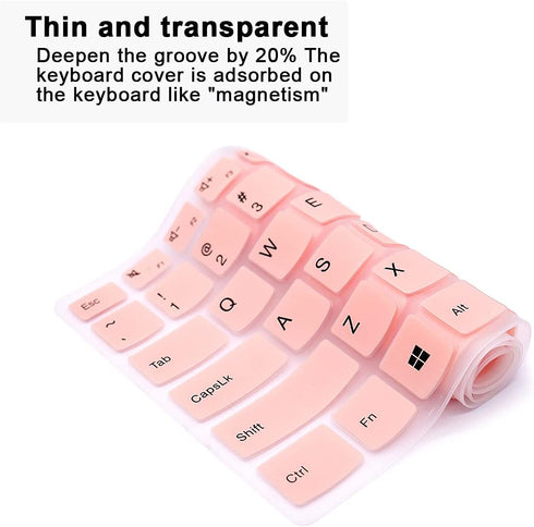 English Silicone Keyboard Cover for Lenovo Yoga C940/C740 14", Yoga 930/920 13.9", Flex 14, Pink