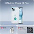 ESR Military-Grade Protective Case for iPhone 15 Plus, Clear Back Cover with Built-in Stash Stand, Compatible with