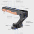 LEFTFOTO Top Handle Quick Release Handgrip with NATO Rail Kit, Wood & Metal Grip for Camera Cage Video Rig
