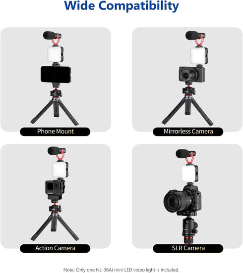 NEEWER LED Video Light, Portable Bi-Color 3200K~5600K Dimming Lights for Cameras, 2000mAh Rechargeable Battery