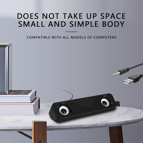 Portable Mini Sound Bar, USB Powered Desktop Computer Speakers for Gaming Laptop