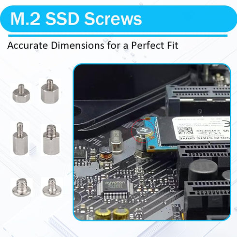 Trsewmi M.2 M.2 Screws, Motherboard Screw for Asus Gigabyte Asrock MSI Motherboards, Computer Screws for HDD, SSD, Fan