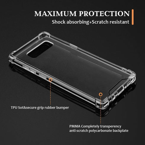 KIOMY Case for Samsung Galaxy Note 8, Shockproof Bumper Protective Cover, Hybrid Design Hard PC Back + TPU