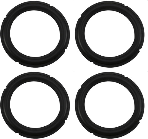 Fielect 4Pcs 8 Inch Black Notch Speaker Rubber Edge Surround Rings for Speaker Repair or DIY