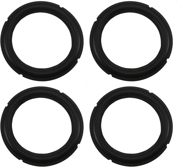 Fielect 4Pcs 8 Inch Black Notch Speaker Rubber Edge Surround Rings for Speaker Repair or DIY
