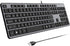 Wired USB Keyboard, Comfortable Quiet Chocolate Keys, Ultra-Slim QWERTY Layout for PC, Windows 11/10/8/7, KB1430 - Gray