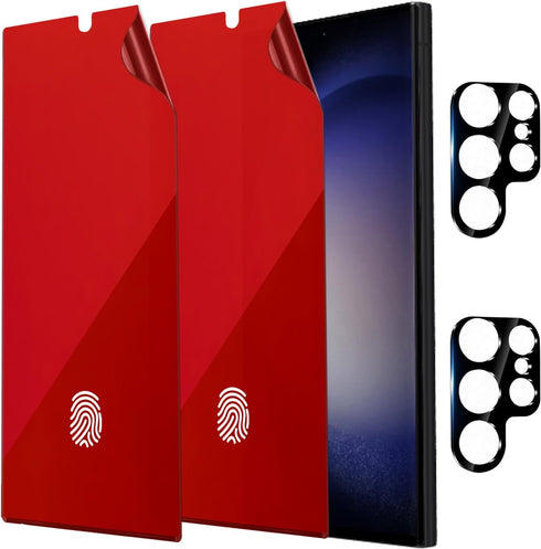 2 Pack Anti-Blue Privacy Screen Protector for Samsung Galaxy S23 Ultra - Anti-Spy Soft Red Film, 6.8 Inch