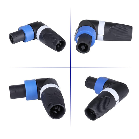 Pack of 6 NL4FRX Speakon Connector, 6 Packs 4 Pole Right Angle NL4FRX SpeakOn Plug, Free up Space Design Adapter with