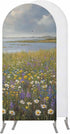 Jnbasdffb Spring Floral Wedding Arch Cover,Stretchy Spandex Arch Backdrop Stand Covers 7.2 FT,Modern