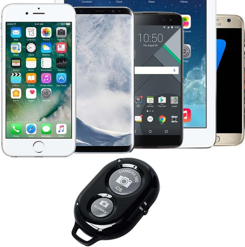 2 Pack eCostConnection Wireless Remote Control Shutter Button for iPhone and Android Smartphones, Black
