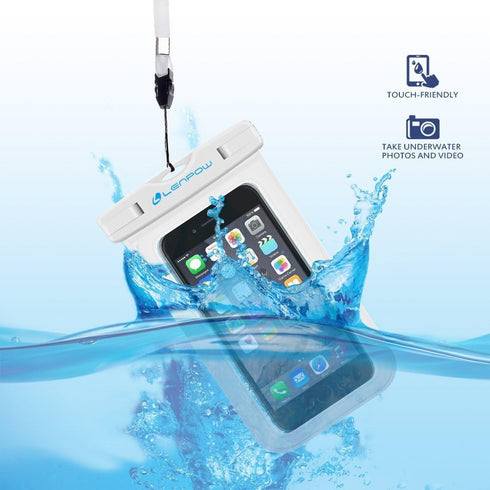 Universal Waterproof Case, 2 Pack IPX8 Phone Lanyard Dry Bag with Neck Strap for iPhone and Galaxy (up to 7.5")