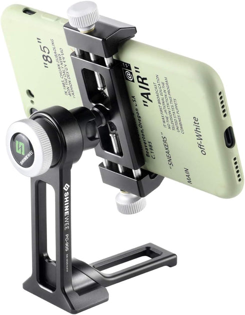 Metal Phone Tripod Mount Adapter, Phone Holder Stand with Arca Swiss and 1/4" Screw Mount, 360 Degree Rotate