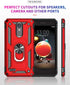 Cellular Phone Case for LG Aristo 2, 3 - Military Grade Shockproof Protective Case with 360 Metal Rotating Ring