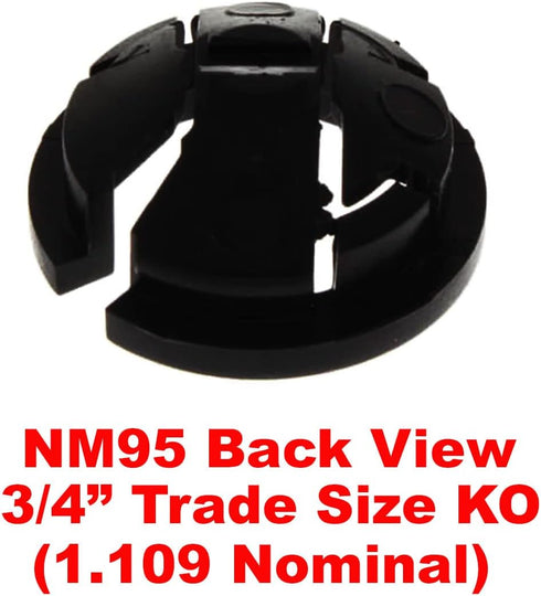 iMBAPrice NM95-100 (100-Pack) Black Button Push-In NM Cable Connector, 3/4 Trade Size, Fits 3/4-Inch