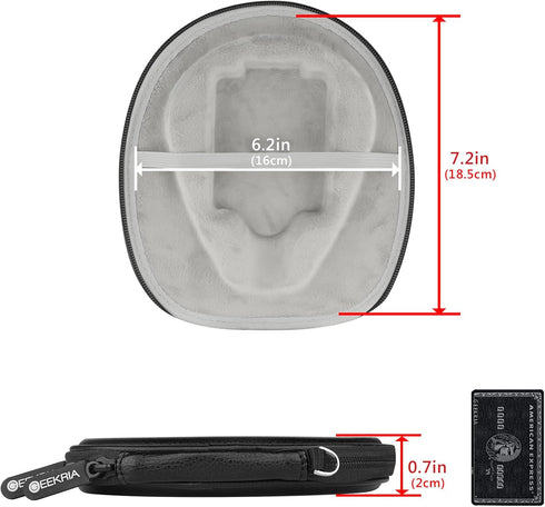 Geekria Shield Case for Sony, LG, Jabra, Bluenin, Avantree, FKANT, COULAX Headphones, Black Travel Bag