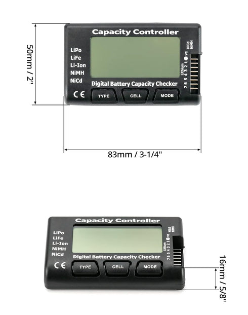 QWORK RC Cellmeter 7 Digital Battery Capacity Checker, Voltage Tester for LiPo Life Li-ion NiMH Nicd