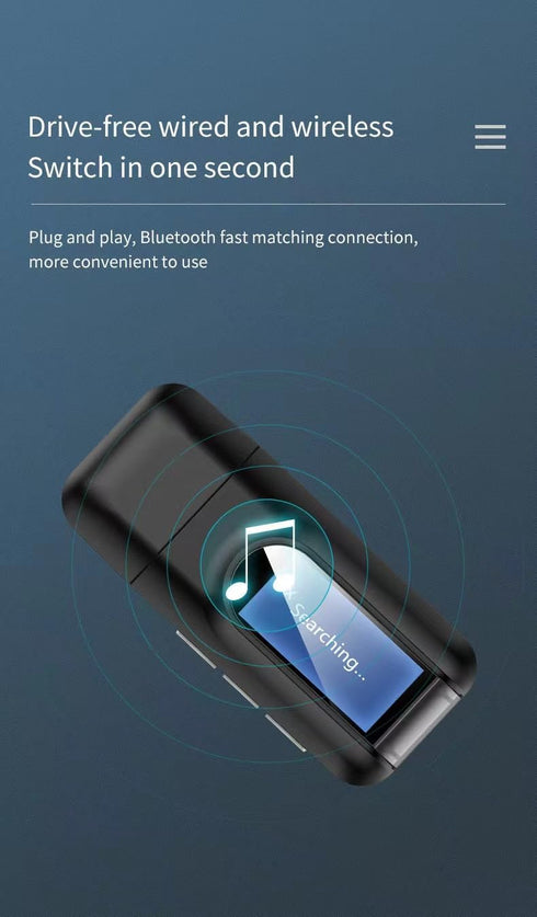 USB Bluetooth 5.0 Transmitter Receiver for TV, Portable Wireless Bluetooth Adapter, 3.5mm Jack Audio Bluetooth Transmitter for PC, Sound Card, Car, Headphones, Speakers