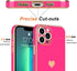 Teageo for iPhone 13 Pro Max Case for Girl Women Cute Love-Heart Luxury Bling Plating Soft Back Cover Raised Camera Protection Bumper Silicone Shockproof Phone Case, Hot Pink