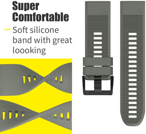 NotoCity Silicone Watch Strap Replacement for Forerunner 935, Fenix 5/5 Plus/6/6 Pro, Approach S60, Quatix 5
