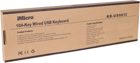KB-US9813 104-Key Wired USB Keyboard, English