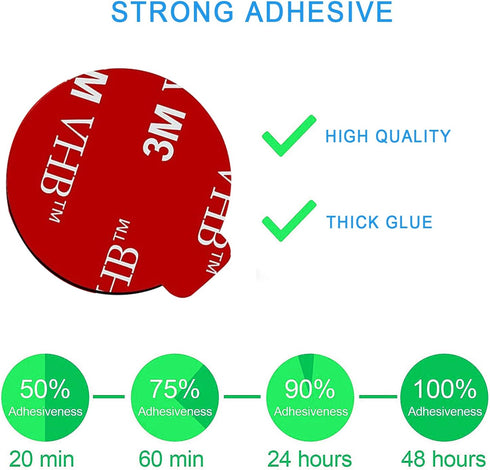 12 Pack 3M Sticky Adhesive Replacement Pads for Socket Mount Base VHB Sticker for Collapsible Grip & Stand
