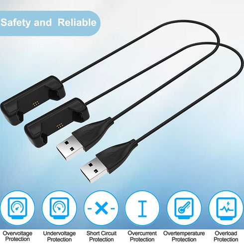 Compatible with Fitbit Flex 2 Charger Cable (2Pack, 30cm/1ft), USB Charger Charging Cable for Fitbit Flex 2 (Black, 2Pack)