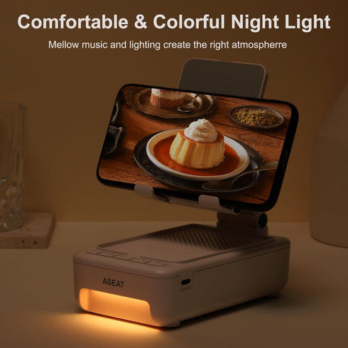 Gifts for Men, Cell Phone Stand with Bluetooth Speaker & LED Color Changing Light, Unique Gifts for Women, Dad, Husband