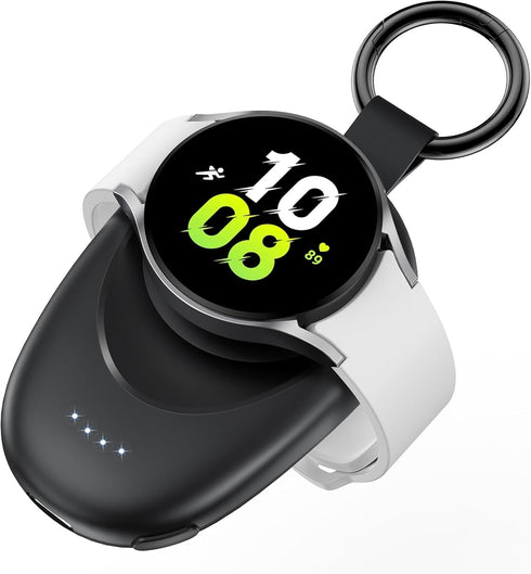 Samsung Watch Charger, 1400mAh Portable Wireless Power Bank, Fast Charging Magnetic Travel Car Keychain for Galaxy Watch