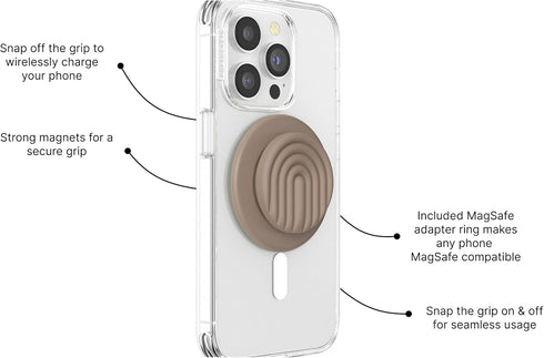 PopSockets MagSafe-Compatible Phone Grip - Latte Brown