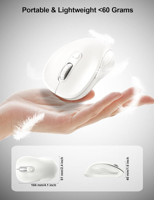 Trueque 2.4GHz 3 6 M01 Wireless Mouse for Laptop, Ergonomic Computer Mouse with Back & Forward Buttons, Adjustable DPI