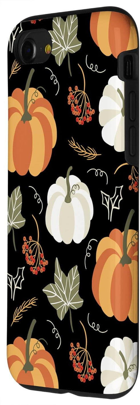 iPhone SE (2020) / 7 / 8 Case, Autumn Falling Leaves and Pumpkin Spice Harvest Happy Fall
