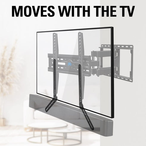 Mounting Dream Soundbar Mount for Most Sound Bars up to 15 lbs, Above or Under TV, with Detachable Extension Plates