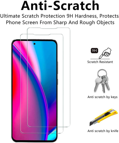 VIESUP (2 Pack) Tempered Glass Screen Protector for BLU G91S 2021, 9H Hardness, High Definition, No Bubble