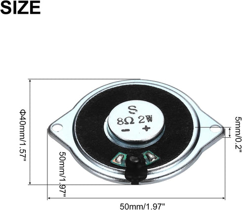 uxcell 1 2W 8 Pcs Ohm Small Speakers Metal Ear Shell Internal Micro Magnet Speaker for Mini Speakers DVD EVD Multimedia