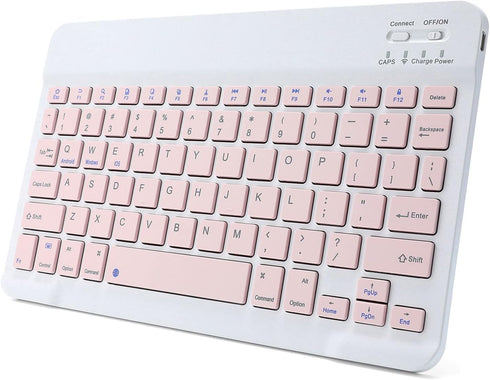 Ultra-Slim Rechargeable Bluetooth Keyboard, Portable Compact Wireless Keyboard for Android Windows Samsung Galaxy Tab